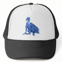 Bright Blue Sitting Dragon hats