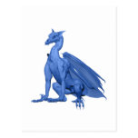 Bright Blue Sitting Dragon Post Card