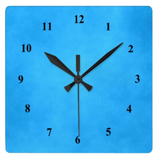 Bright Blue Square Wall Clock Zazzle