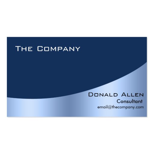 Bright Blue Steel Metal Professional Elegant Business Card Templates (front side)