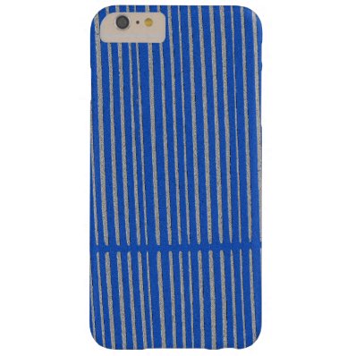 Bright Blue Unique Modern Stripe Pattern Cool Barely There iPhone 6 Plus Case