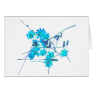 Bright blue version of yellow Florida wildflowers card