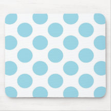 Bright blue white polka dots - Mousepad