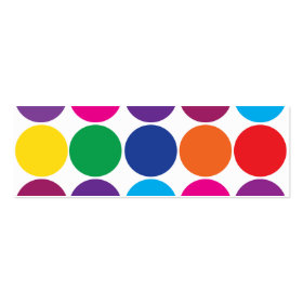 Bright Bold Colorful Rainbow Circles Polka Dots Business Card Templates