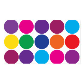 Bright Bold Colorful Rainbow Circles Polka Dots Business Cards