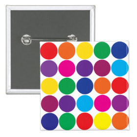 Bright Bold Colorful Rainbow Circles Polka Dots Button