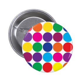 Bright Bold Colorful Rainbow Circles Polka Dots Pins