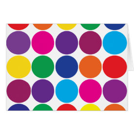 Bright Bold Colorful Rainbow Circles Polka Dots Greeting Cards