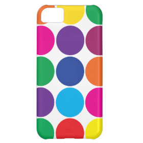 Bright Bold Colorful Rainbow Circles Polka Dots iPhone 5C Case