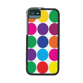 Bright Bold Colorful Rainbow Circles Polka Dots iPhone 5/5S Case