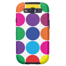 Bright Bold Colorful Rainbow Circles Polka Dots Samsung Galaxy SIII Cases