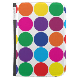 Bright Bold Colorful Rainbow Circles Polka Dots Kindle 3 Covers
