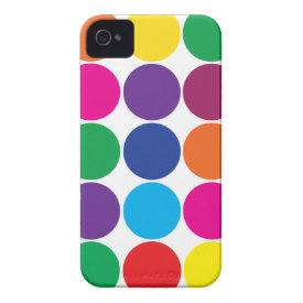 Bright Bold Colorful Rainbow Circles Polka Dots iPhone 4 Case-Mate Cases