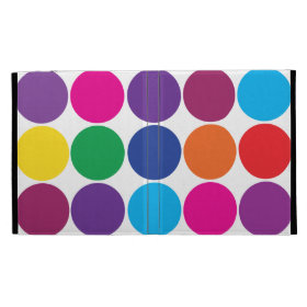 Bright Bold Colorful Rainbow Circles Polka Dots iPad Folio Covers