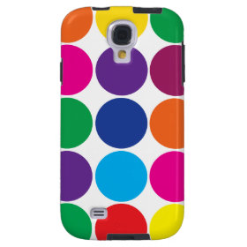 Bright Bold Colorful Rainbow Circles Polka Dots Galaxy S4 Case