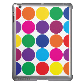 Bright Bold Colorful Rainbow Circles Polka Dots iPad Covers