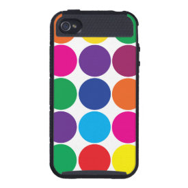 Bright Bold Colorful Rainbow Circles Polka Dots iPhone 4 Case