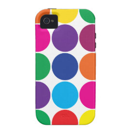 Bright Bold Colorful Rainbow Circles Polka Dots iPhone 4/4S Covers