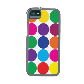 Bright Bold Colorful Rainbow Circles Polka Dots Cover For iPhone 5/5S