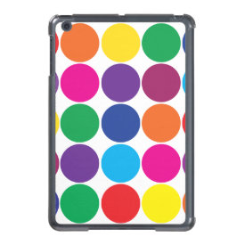 Bright Bold Colorful Rainbow Circles Polka Dots iPad Mini Cases