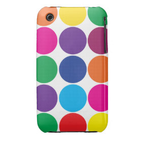 Bright Bold Colorful Rainbow Circles Polka Dots Case-Mate iPhone 3 Cases