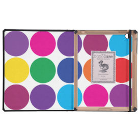 Bright Bold Colorful Rainbow Circles Polka Dots Cover For iPad