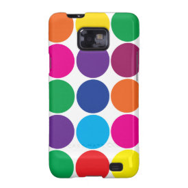 Bright Bold Colorful Rainbow Circles Polka Dots Samsung Galaxy S2 Case