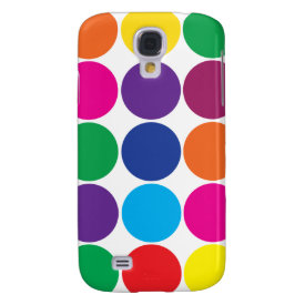 Bright Bold Colorful Rainbow Circles Polka Dots Galaxy S4 Cover
