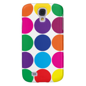 Bright Bold Colorful Rainbow Circles Polka Dots Galaxy S4 Cover