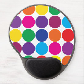 Bright Bold Colorful Rainbow Circles Polka Dots Gel Mousepads