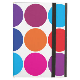 Bright Bold Colorful Rainbow Circles Polka Dots iPad Folio Cases