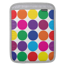 Bright Bold Colorful Rainbow Circles Polka Dots Sleeve For iPads