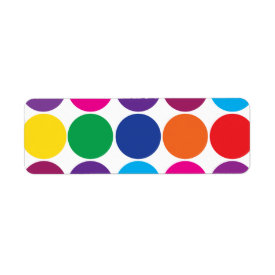 Bright Bold Colorful Rainbow Circles Polka Dots Custom Return Address Labels