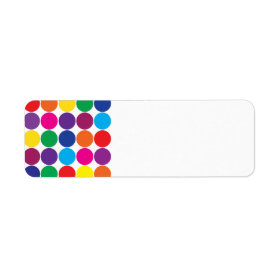 Bright Bold Colorful Rainbow Circles Polka Dots Labels