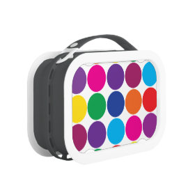 Bright Bold Colorful Rainbow Circles Polka Dots Lunchboxes