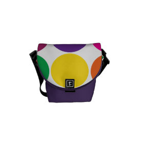 Bright Bold Colorful Rainbow Circles Polka Dots Courier Bag