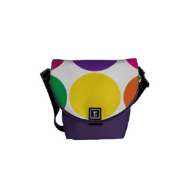 Bright Bold Colorful Rainbow Circles Polka Dots Courier Bag