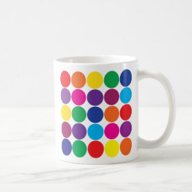 Bright Bold Colorful Rainbow Circles Polka Dots Mugs