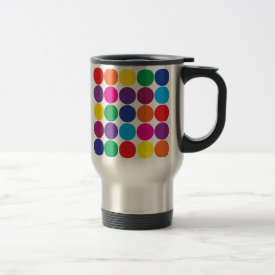 Bright Bold Colorful Rainbow Circles Polka Dots Mugs
