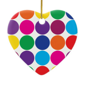 Bright Bold Colorful Rainbow Circles Polka Dots Ornament