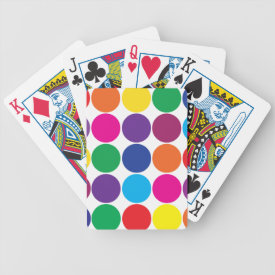 Bright Bold Colorful Rainbow Circles Polka Dots Poker Deck