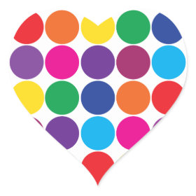 Bright Bold Colorful Rainbow Circles Polka Dots Stickers