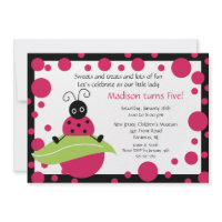 Bright &amp; Bold Ladybug Birthday Invitation