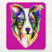 Bright Border Collie mousepads