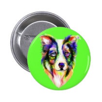 Bright Border Collie buttons