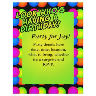 Bright Bubbles Birthday! flyer