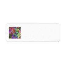 Bright Burst of Color – Salmon & Indigo Deva Return Address Label