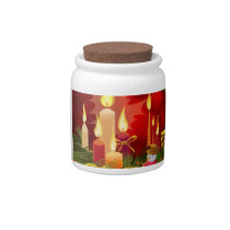 Bright Candles and Snowman candy jars