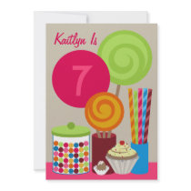Bright Candy & Sweets Birthday Party Invitation