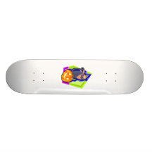 Bright cat & Pumpkin Skateboard Deck